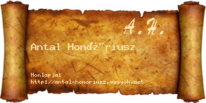 Antal Honóriusz névjegykártya